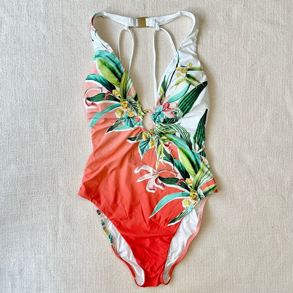 Trina Turk Swim Tropical One Piece, Size 10